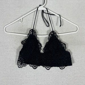 Out From Under Urban Outfitters Lace Halter Bra Womens Size Medium Black
